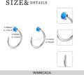 wholesale TOUPOP Sterling Silver Created Opal Ear Half Cuff Threader Huggie Hoop Earrings S925 Cz Dainty Jewelry Gifts For Women -0-2