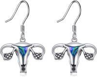 wholesale 925 Sterling Silver Uterus Dangle Earrings - Gothic Style Body Parts Jewellery Gift for Her-Uterus