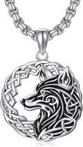 wholesale 925 Sterling Silver Celtic Knot Norse Wolf Head Necklace Viking s for Men & Women -0-0