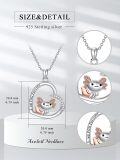 wholesale 925 Sterling Silver Heart Pendant with Axolotl Charm and Cubic Zirconia - I Love You Forever Necklace-0-5