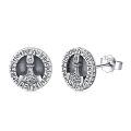 wholesale 925 Sterling Silver Wolf Rune Stud Earrings-0-0
