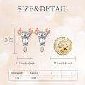 wholesale 925 Sterling Silver Axolotl Stud Dangle Earrings with Rose Gold Accents Gift for Women Teen Girls-0-4