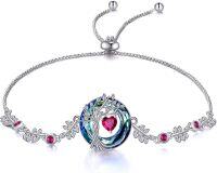 wholesale  Sterling Silver Gemstone Tree of Life Bracelet for Women Birthstone Charm Gift for Wife Mom -07-Jul-Ruby