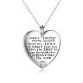 wholesale 925 Sterling Silver Heart-Shaped Pendant with Purple Stone - Always Remember You're Braver Motivational Jewelry for Women-0-29