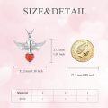 wholesale 925 Sterling Silver Red Crystal Heart Angel Wing Cross Guardian Angel Pendant Necklace Jewelry-0-4