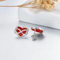 wholesale  Sterling Silver Opal Heart Stud Earrings for Women Minimalist Fashion -0-23
