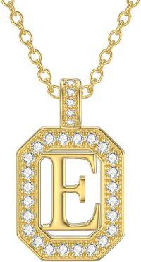 wholesale 14K Gold Moissanite A Z Letter Pendant Necklace for Women 16+2 -E