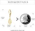 wholesale 14K Gold Solid Teardrop Filigree Drop Earrings with Leverbacks - Fine  for Women-0-3