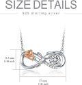 wholesale 925 Sterling Silver & 925 Sterling Silver Rose Gold Infinity Rose Necklace with 1ct Moissanite Diamond-0-1