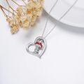 wholesale 925 Sterling Silver Red Mushroom Frog Heart-Shaped Pendant Necklace for Women Girls Gifts-0-2