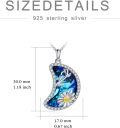 wholesale TOUPOP Birth Month Flower Necklace,925 Sterling Silver Necklace,birth Flower Necklaces With Blue Moon Crystal For Women Birthday Anniversary, Sterling Silver, Crystal -0-4