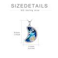 TOUPOP Sterling Silver Blue Moon Crystal Birth Flower Necklace-0-4