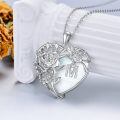 TOUPOP Sterling Silver & Stone Initial Letter Pendant Necklace-0-5
