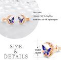 wholesale 925 Sterling Silver Blue Enamel Butterfly Stud Earrings Celtic Moon Irish  for Women-0-2