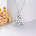 TOUPOP Sterling Silver Moonstone Celtic Knot Necklace Luck Irish Pendant Jewelry-0-2