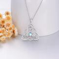 TOUPOP Sterling Silver Moonstone Celtic Knot Necklace Luck Irish Pendant Jewelry-0-2