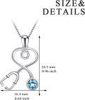 wholesale Sterling Silver Simulated Aquamarine Stethoscope Necklace for Medical Workers-0-1
