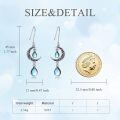 wholesale 925 Sterling Silver Crescent Moon Drop Earrings with Garnet and Red Crystal Accents-0-25