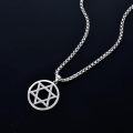 wholesale 925 Sterling Silver & 14k Gold-Plated Star of David Pendant Necklace  for Men Women -0-2
