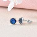 wholesale 925 Sterling Silver Blue Druzy Stone Round Stud Earrings Gift for Her-0-5