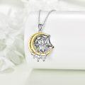 wholesale 925 Sterling Silver Spider Web Moon Halloween Charm Pendant Necklace Gift-0-2