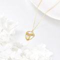 wholesale 10K Gold Guitar Pick Shaped Music Notes Pendant Necklace s for Women-0-3