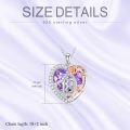 wholesale 925 Sterling Silver Purple Crystal Rose Heart Pendant Necklace Gift for Her-0-2