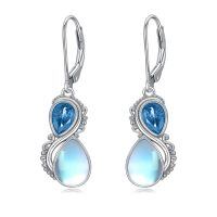 wholesale 925 Sterling Silver Red And Blue Gemstone Earrings-Aqua Blue