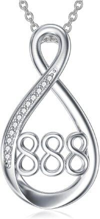 wholesale Sterling Silver Angel Number Necklace 111 222 333 444 555 777 888 999 1111-888 Necklace