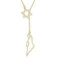 wholesale Gold 925 Sterling Silver Star Of David State Map Necklace - Israel/Africa/Texas  for Women Men Kids-0-0