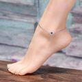 wholesale 925 Sterling Silver Evil Eye Ankle Anklet w/ Blue Stone & CZs - Bohemian Beach Foot Jewelry-0-4