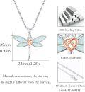 wholesale 925 Sterling Silver Opal Heart Dragonfly Pendant Necklace for Women-0-2
