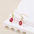wholesale 14K Gold 3CT Artificial Gemstone Pear-Cut Birthstone Dangle Earrings-0-5