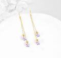 wholesale  Solid Gold 14K Freshwater Pearl Threader Tassel Dangle Earrings ( chars)-0-2