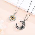 wholesale Sterling Silver Sun Moon Necklace Set Romantic Valentine s Gift for Couples-0-12