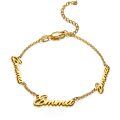 wholesale Sterling Silver & Gold Personalized Name Bracelet - Custom 1,2,3 Names Gift for Women-0-0