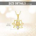 wholesale 14K Gold Lotus OM Flower Necklace with Crystal Pendant for Women and Girls Yoga Gift-0-1