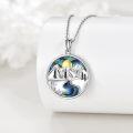 wholesale 925 Sterling Silver Abalone Shell Origami Mountain Pendant Necklace for Women-0-2