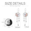 wholesale 925 Sterling Silver Dreamcatcher Rose Gold Flower Feather Drop Earrings-0-7