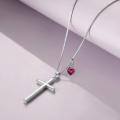 wholesale 925 Sterling Silver Cross Pendant With Blue Opal And Philippians Inscription-0-45
