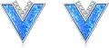 wholesale 925 Sterling Silver Blue Opal Triangle Stud Earrings with Cubic Zirconia Accents-0-0