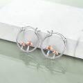 wholesale 925 Sterling Silver Mushroom Studs Hoop Earrings for Women Girls Forest Nature  Idea 48x36mm-0-2