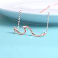 wholesale Gold 925 Sterling Silver Ocean Wave Pendant Necklaces Minimalist Chain Beach  for Women-0-23
