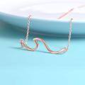 wholesale 925 Sterling Silver Wave Pendant Necklace Wholesale In Rose Gold Tone For Women Fashionable Minimalist Jewelry-0-23