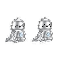 wholesale 925 Sterling Silver Dinosaur Stud Earrings with Cubic Zirconia - Hypoallergenic  for Girls and Women-Dinosaur