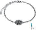 wholesale 925 Sterling Silver Floral Engraved Oval Locket Cremation Urn Bracelet with Funnel and Fill Tool Set for Women's Memory Keepsakes-0-9