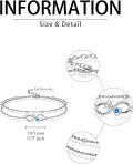 wholesale 925 Sterling Silver Infinity Blue Crystal Double-Strand Ankle Anklet for Women Gifts-0-5