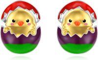 wholesale 925 Sterling Silver Easter Chick Egg Stud Earrings - Holiday  for Her-Chicken egg