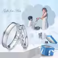 TOUPOP White/Rose/Yellow Gold Plated Moissanite Heart Wedding Bands Set-0-1