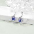 wholesale 925 Sterling Silver Tree Of Life Drop Earrings Wholesale With Green Stone-0-56